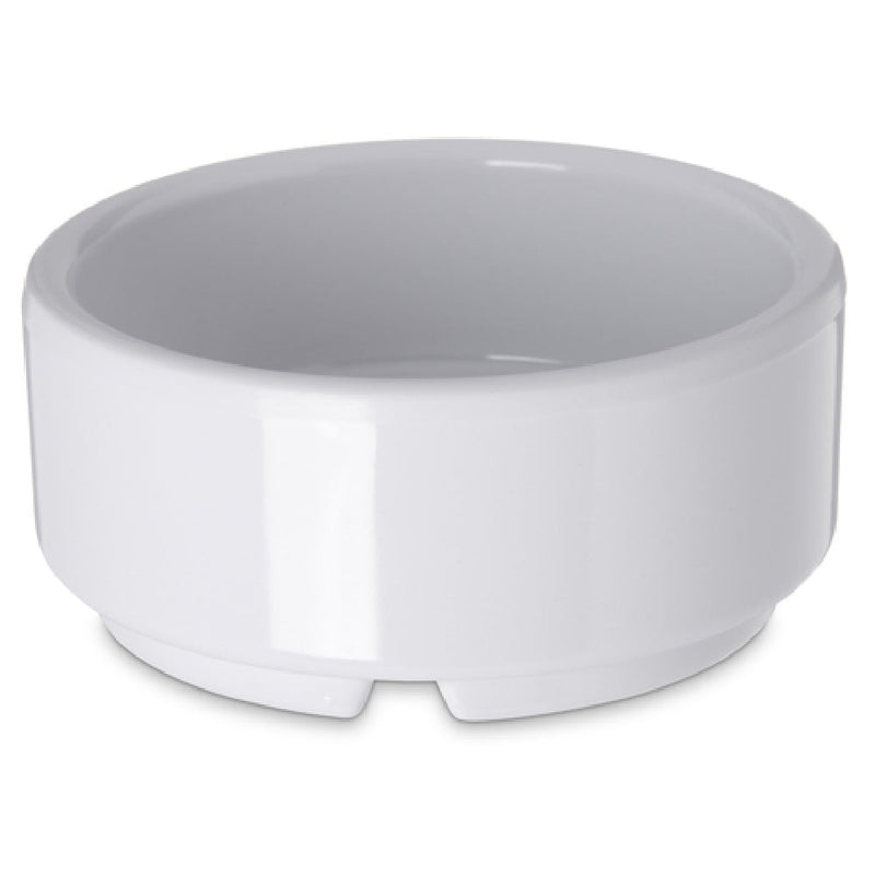 Carlisle 41002 2 Oz Ramekin Dishwasher Safe Straight Sided Footed White Melamine