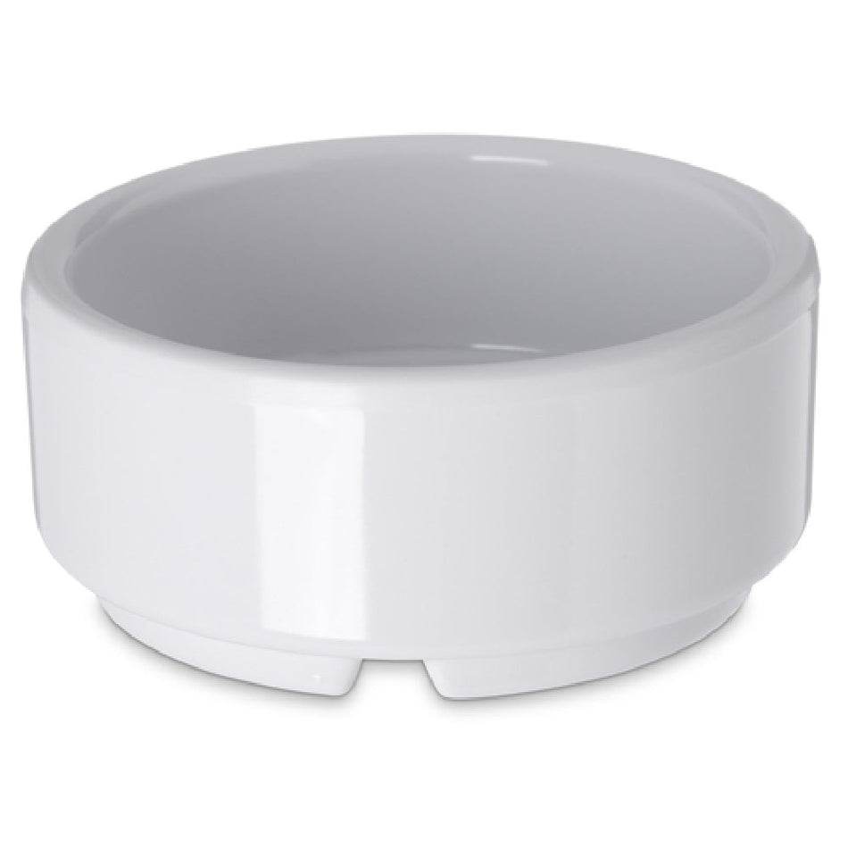 Carlisle 41002 2 Oz Ramekin Dishwasher Safe Straight Sided Footed White Melamine