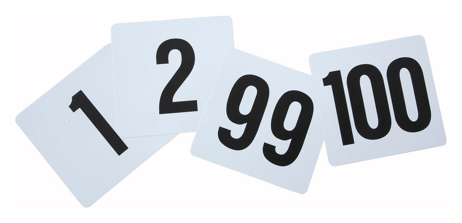 Winco TBN-100 4 Inch Table Numbers Set Plastic with Numbers 1 to 100
