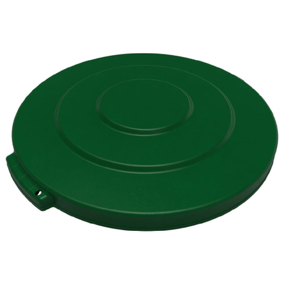 Carlisle 84101109 Round 16 Inch Waste Bin Lid Snap Down Lock Green Plastic