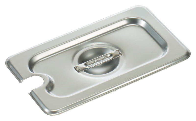 Winco SPCN 1/9 Size Slotted Steam Table Pan Cover with Handle Stainless Steel