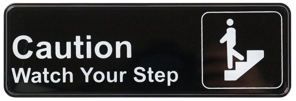 Winco SGN-326 Information Signs, 9"W x 3"H - SGN-326 - Caution/Watch Your Step
