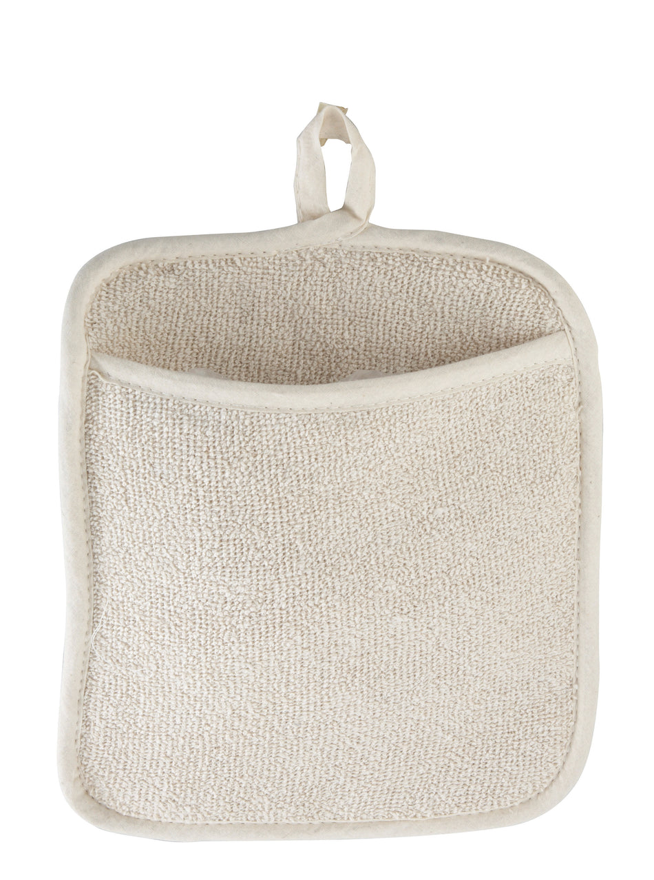 Winco PH-9W 9.5 Inch Wide Pot Holder With Pocket Terrycloth White