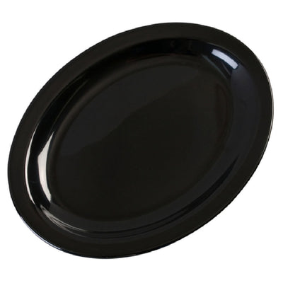 Carlisle KL12703 12 Inch Black Oval Platter Melamine Dishwasher Safe Impact Resistant