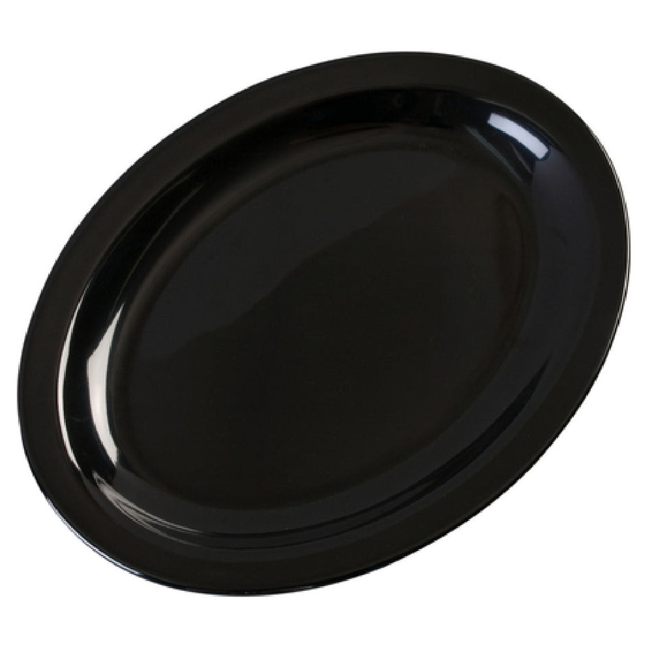 Carlisle KL12703 12 Inch Black Oval Platter Melamine Dishwasher Safe Impact Resistant