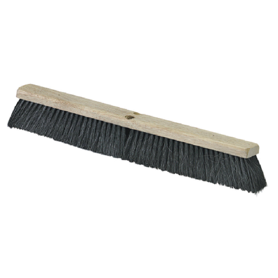 Carlisle 4504103 24 Inch Broom Head Push Hardwood Block with Tampico and Horsehair Bristles