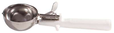 Winco ICOP-6 5-1/3 Oz. Deluxe Disher Round Bowl Stainless Steel White Handle