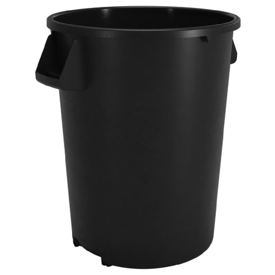 Carlisle 84103203 32 Gallon Black Round Trash Container with Ergonomic Handles