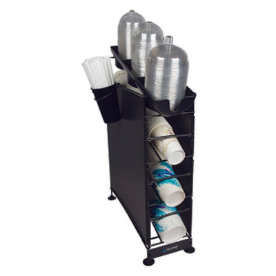 Carlisle C8504WFD 6-3/8 Inch Cup Dispenser Coffee Lid Organizer Steel Wire 4 Tier