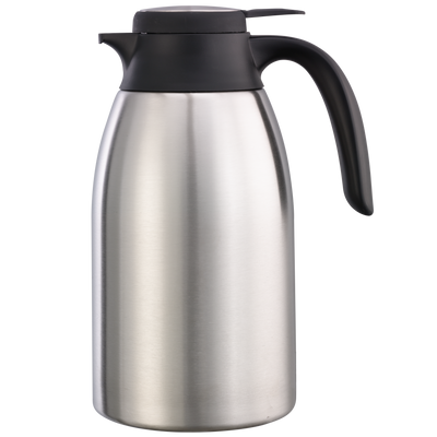 Flow Control 1.6-Liter Vacuum Insulated Carafe in Brushed Stainless and Black
