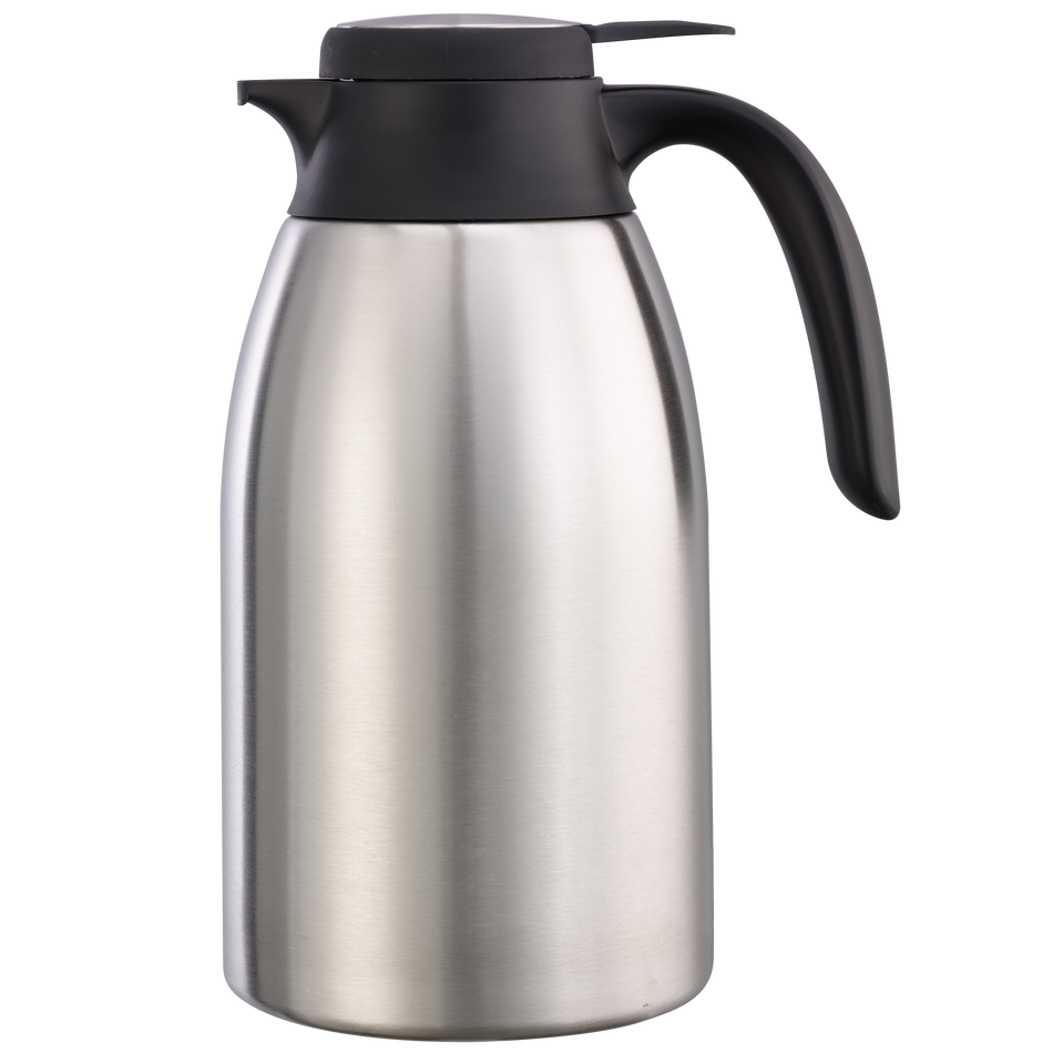 Flow Control 1.6-Liter Vacuum Insulated Carafe in Brushed Stainless and Black