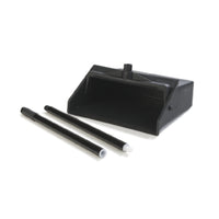 Carlisle 36142003 12 Inch Pan Lobby Dust Pan Serrated Edge 2 Piece Handle Black