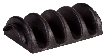 Winco PTS-4 8 Inch Taco Server BPA Free Plastic Black - Holds Four Tacos