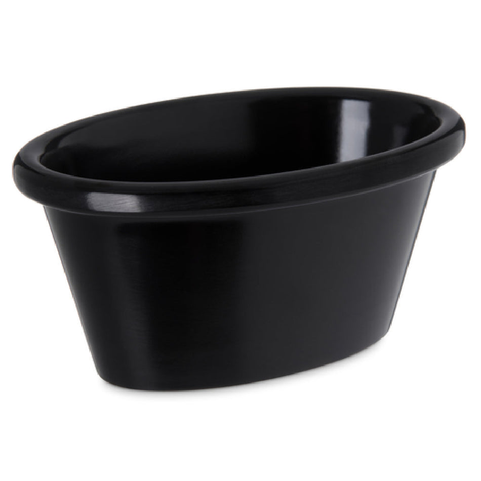 Carlisle S31403 4 Oz Oval Ramekin Black Melamine Dishwasher Safe Stain Resistant