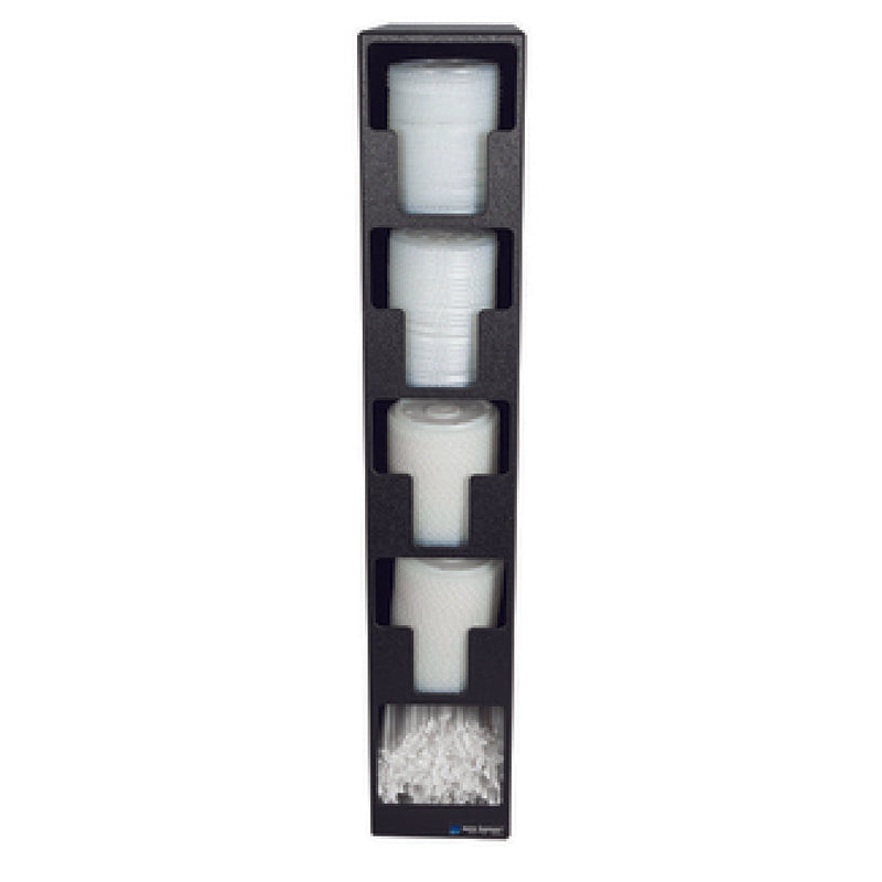Carlisle L2204 5-1/2 Inch Lid and Straw Tower countertop black polystyrene