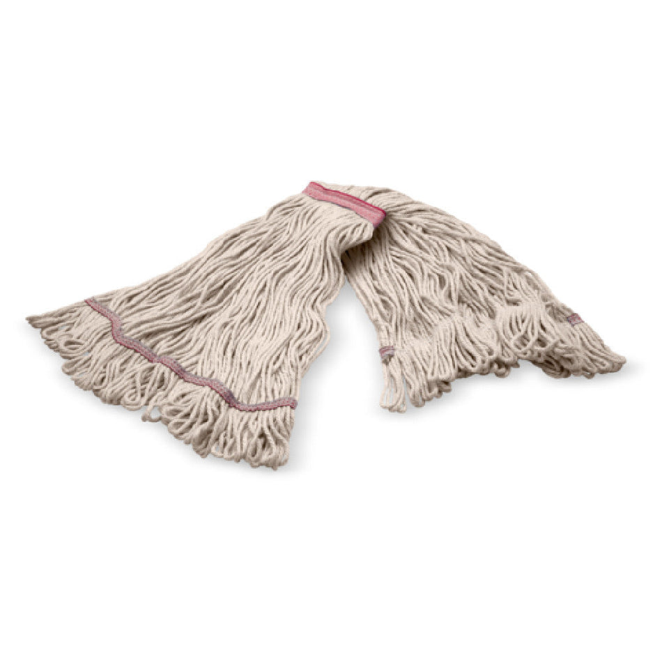 Carlisle 369423B00 Large Looped-end Wet Mop Head Cotton Synthetic Blend Natural