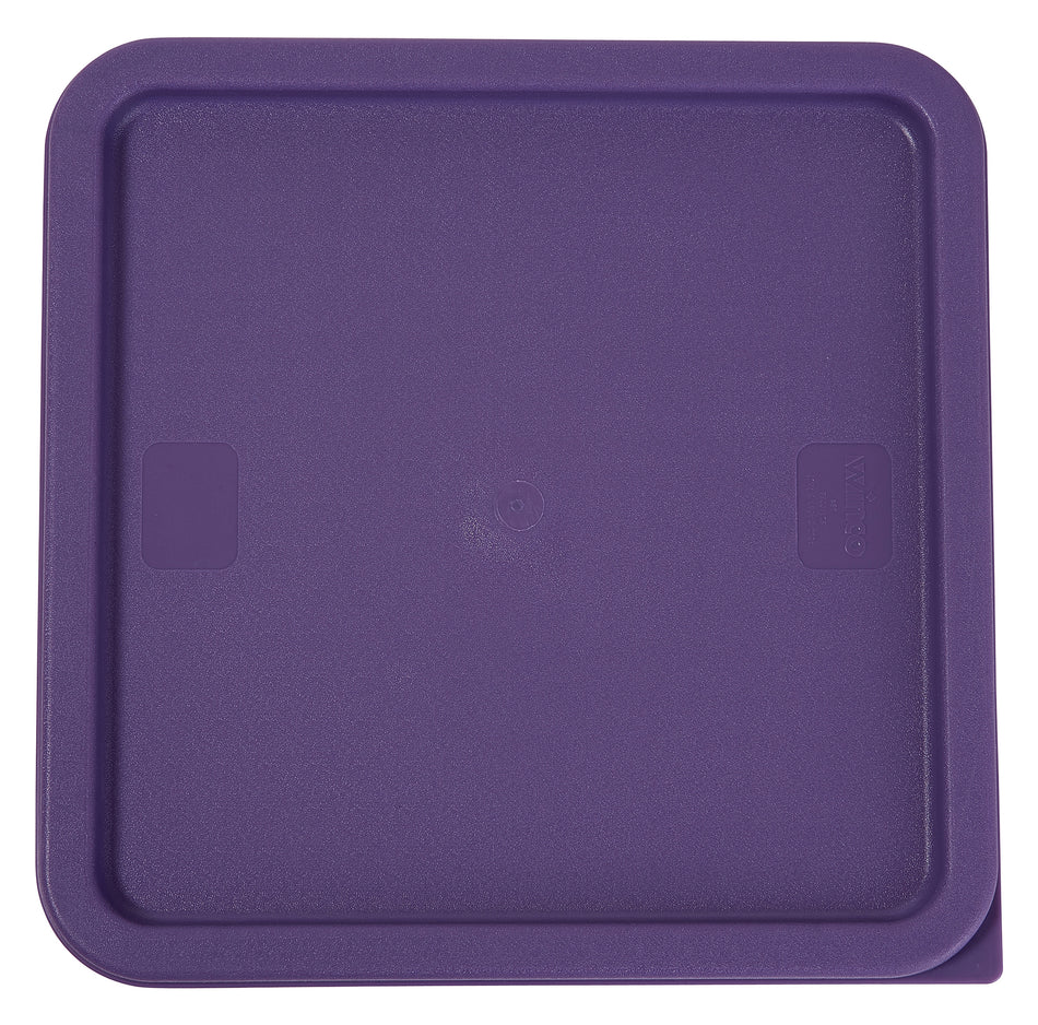 Winco PECC-128P 11 Inch Container Cover for 12 to 22 Quart Square Food Storage Polyethylene Purple