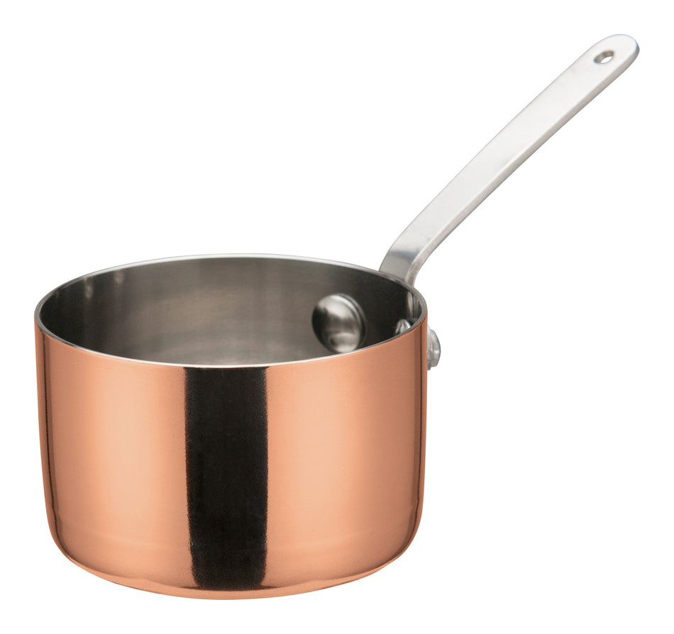 Winco DCWA-202C 5 Oz Mini Sauce Pan Copper Plated Round Cookware