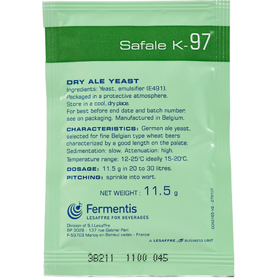 [3 Pack] Safale K97 German Ale Yeast by Fermentis, 11.5g