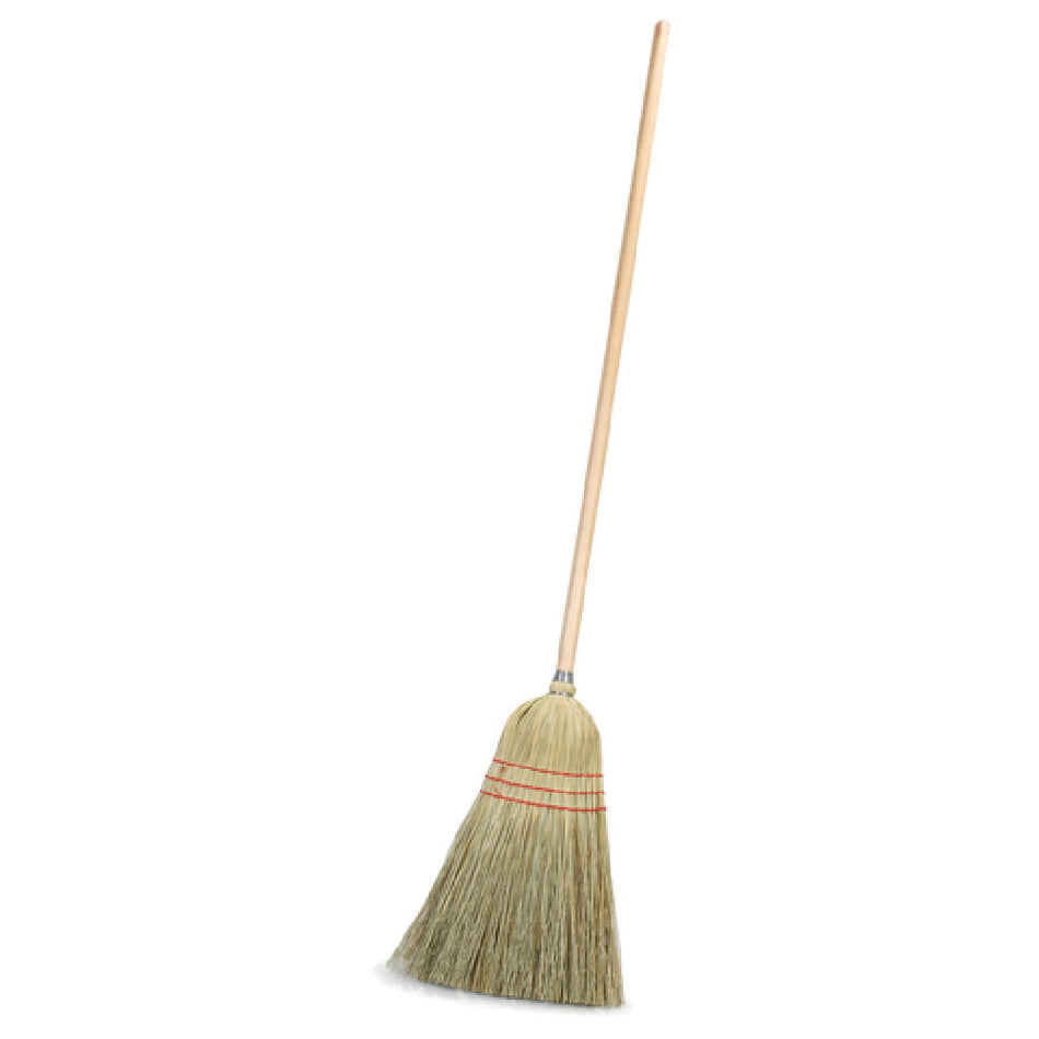 Carlisle 4134967 10 Inch Broom with 55 Inch Handle Blended Corn Bristles Natural