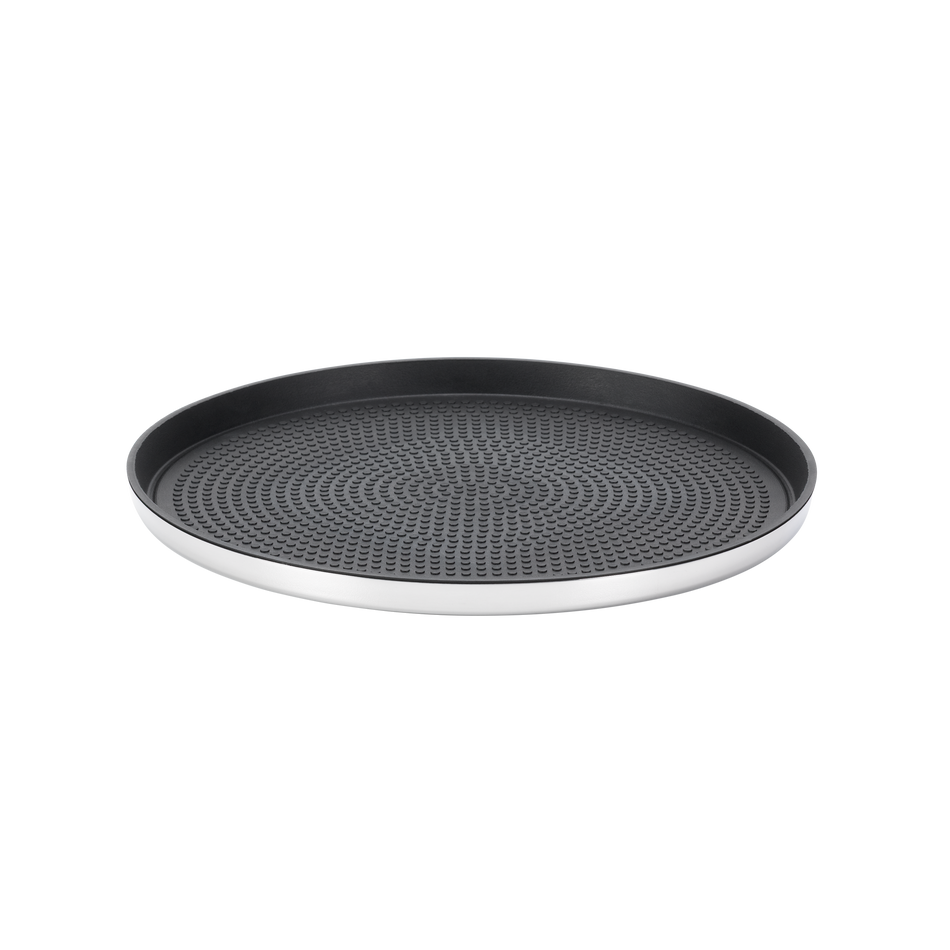 Modern Edge Small 9" Round Serving Tray in Polished Stainless