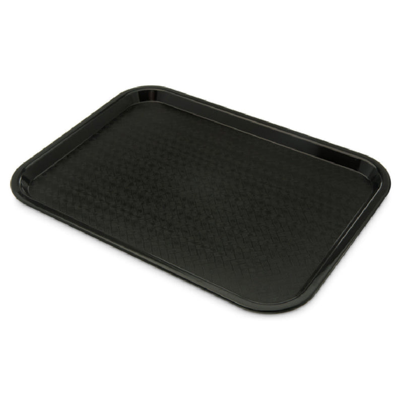 Carlisle CT121603 12 Inch Black Cafeteria Tray with Drying and Stacking Lugs