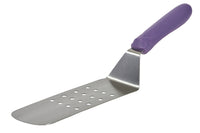 Winco TWP-91P 8-1/4 Inch Perforated Turner Flexible Dishwasher Safe Purple Handle Stainless Steel