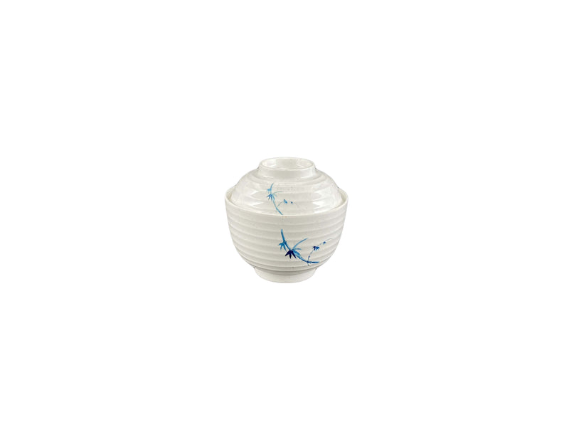 Thunder Group 3502BB 9 Oz Miso Bowl With Lid Break Resistant Blue Bamboo Melamine