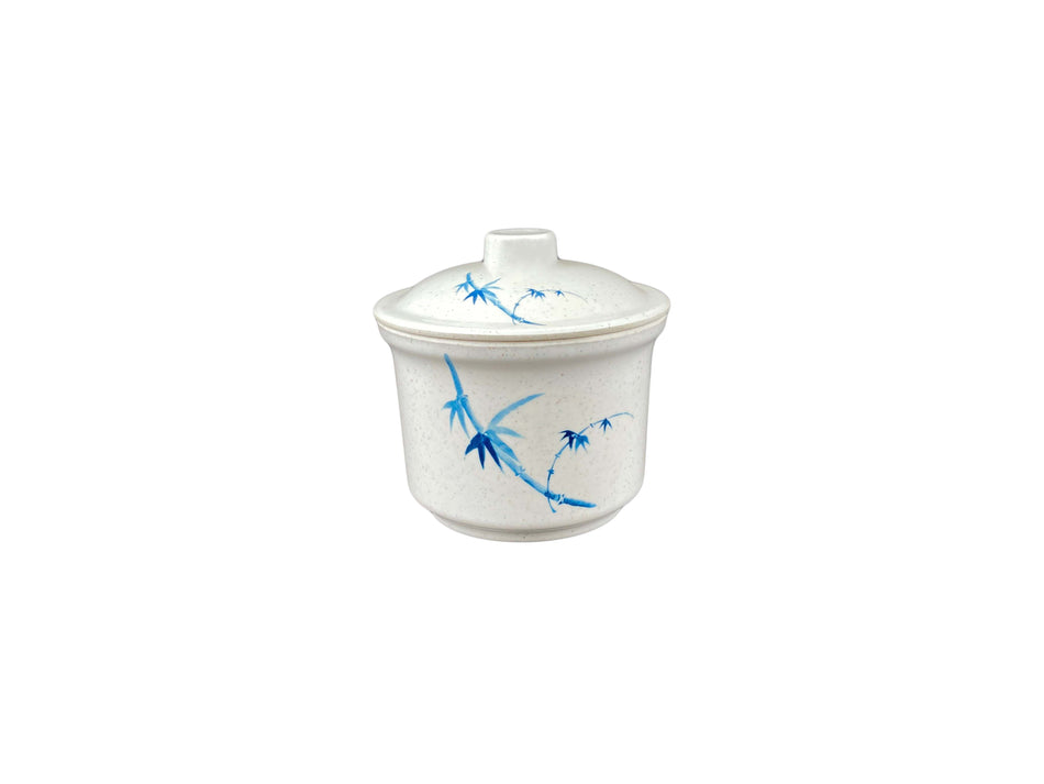 12 Pack 14 oz, 4-1/4" Diameter x 3-1/8" Height, Chawanmushi Bowl with Lid, Blue Bamboo Dinnerware, Melamine, BPA Free, Dishwasher Safe, Break-Resistant, Shatter-Resistant, No Microwave, No Oven, NSF