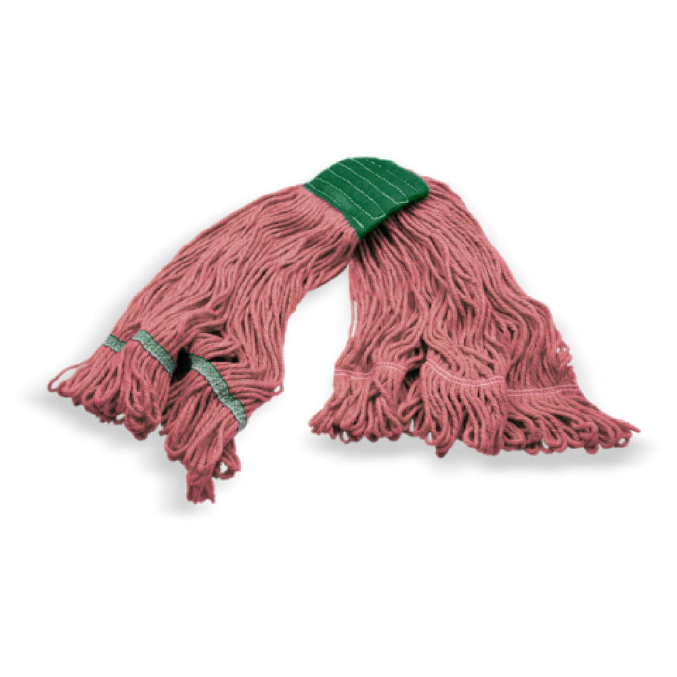 Carlisle 369418B05 Medium Looped-end Wet Mop Head 5 Inch Band Red Cotton Synthetic