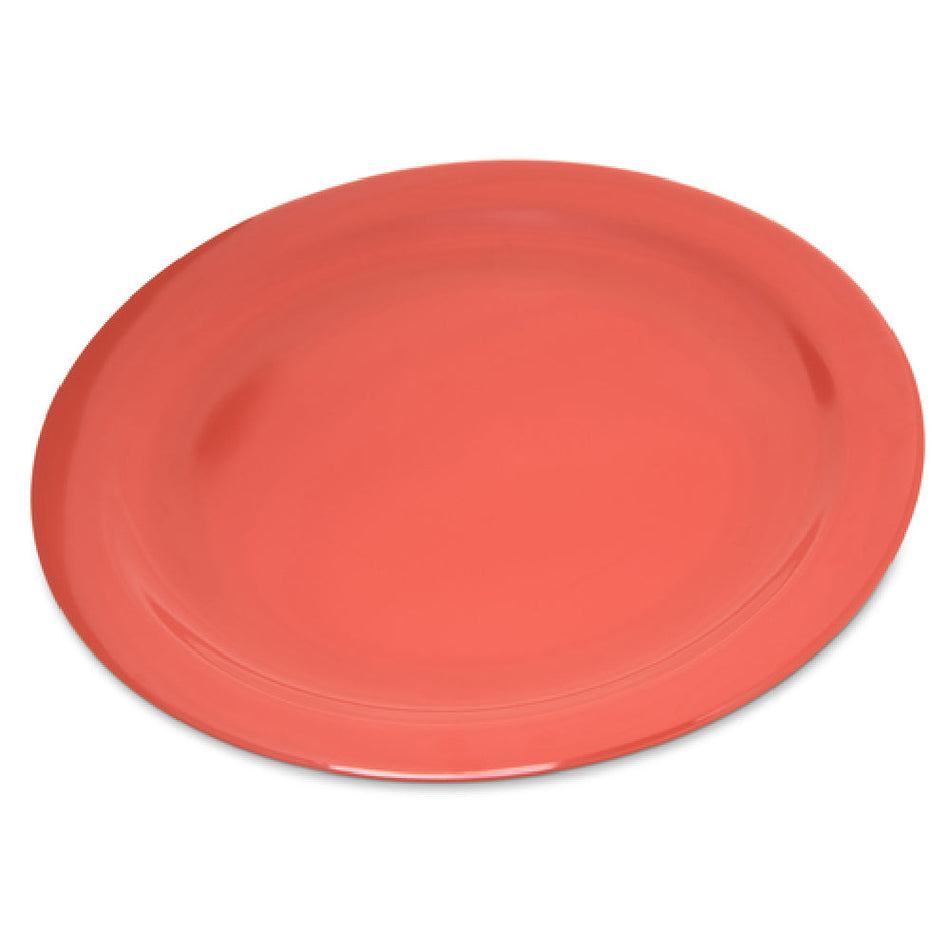 Carlisle 4350052 10 Inch Diameter Dinner Plate Reinforced Rim Melamine Sunset Orange