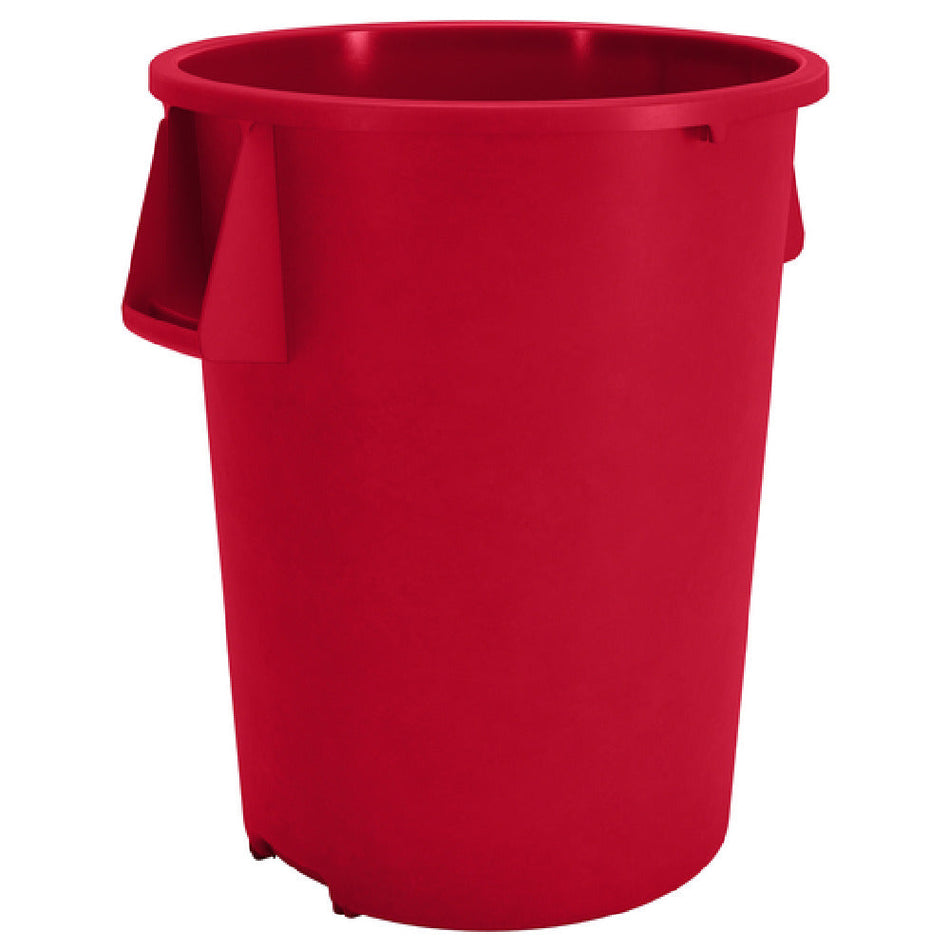 Carlisle 84104405 44 Gallon Red Round Waste Bin Polyethylene with Ergonomic Handles