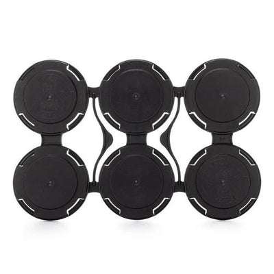 Pack of 20 6-Pack Plastic Can Carrier - Black Recycled HDPE