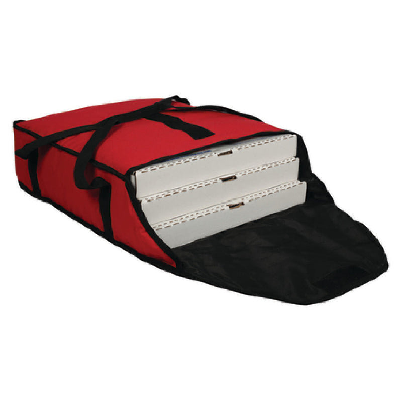 Carlisle PB20-6 20 Inch Pizza Delivery Bag Red Vinyl with Poly Padding