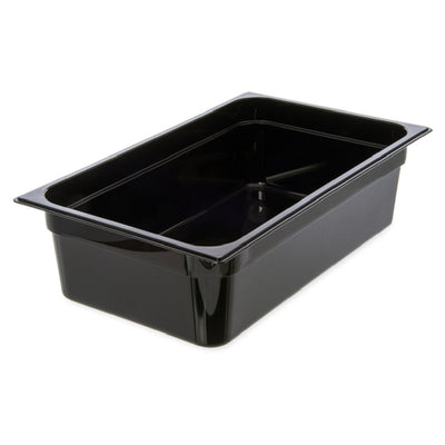 Carlisle 10202B03 20 Inch Molded Polycarbonate Food Pan Black with Capacity Indicators
