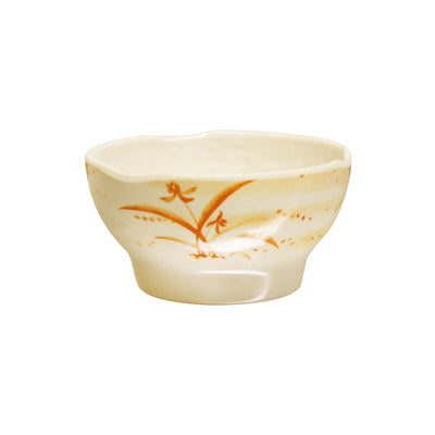 Thunder Group 3704 10 Oz. Round Rice Bowl Break-resistant Melamine Gold Orchid