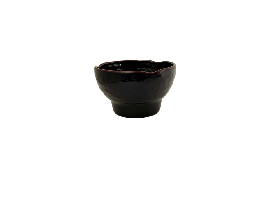12 Pack 10 oz, 4-1/2" Diameter x 2-5/8" Height, Wavy Rice Bowl, Tenmoku Dinnerware, Melamine, BPA Free, Dishwasher Safe, Break-Resistant, Shatter-Resistant, No Microwave, No Oven, NSF