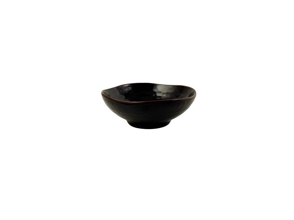 12 Pack 7 oz, 4-3/4" Diameter x 1-3/4" Height, Wavy Rice Bowl, Tenmoku Dinnerware, Melamine, BPA Free, Dishwasher Safe, Break-Resistant, Shatter-Resistant, No Microwave, No Oven, NSF