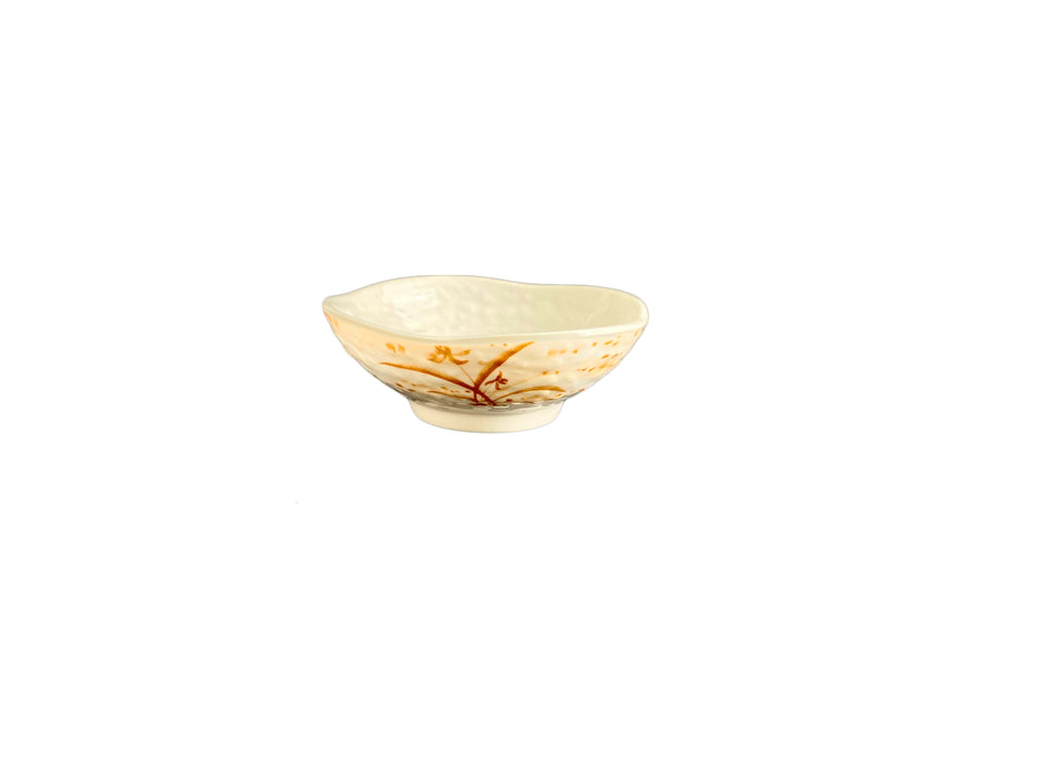12 Pack 12-1/2 oz, 5" Diameter x 2-5/8" Height, Wavy Rice Bowl, Gold Orchid Dinnerware, Melamine, BPA Free, Dishwasher Safe, Break-Resistant, Shatter-Resistant, No Microwave, No Oven, NSF