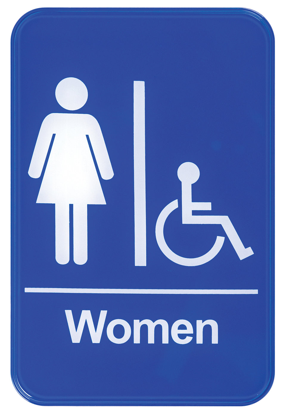 Winco SGN-651B 6 Inch Information Sign Compliance with Symbol Women Accessible
