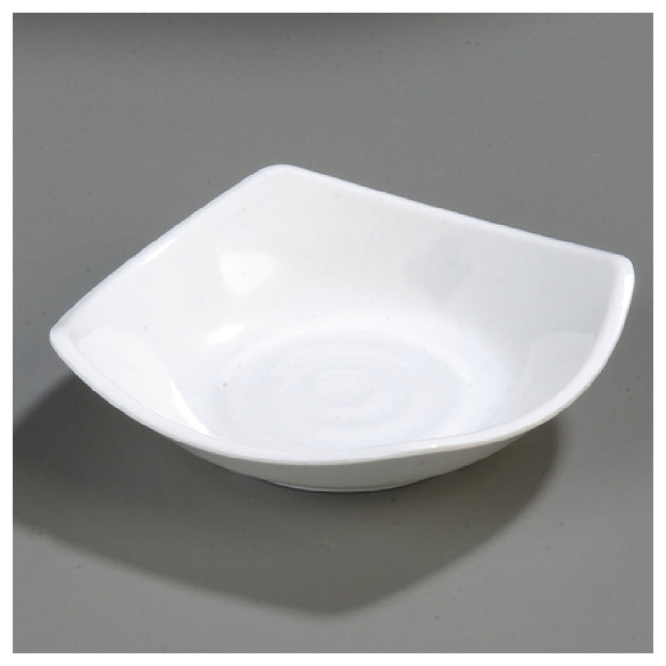 Carlisle 794202 5 Oz Square Side Dish Renforced Rim BPA Free Melamine White