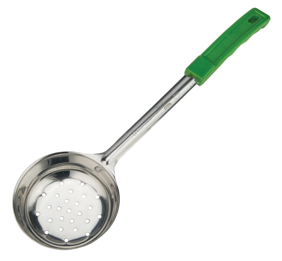 Winco FPPN-6 6 Oz Perforated Food Portioner Stainless Steel Green Handle
