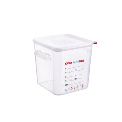 Carlisle 11856 12.6 Qt Airtight Food Storage Container Square Polypropylene Clear