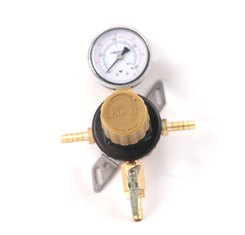 Secondary Regulator, 6P6P, 5/16" Barb In/Thru, 5/16" Barb Shut-offs, 60lb Gauges