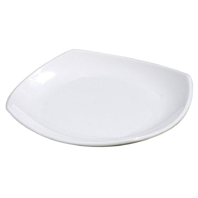 Carlisle 4330602 9-1/2 Inch Square Dinner Plate Melamine White Rolled Edge