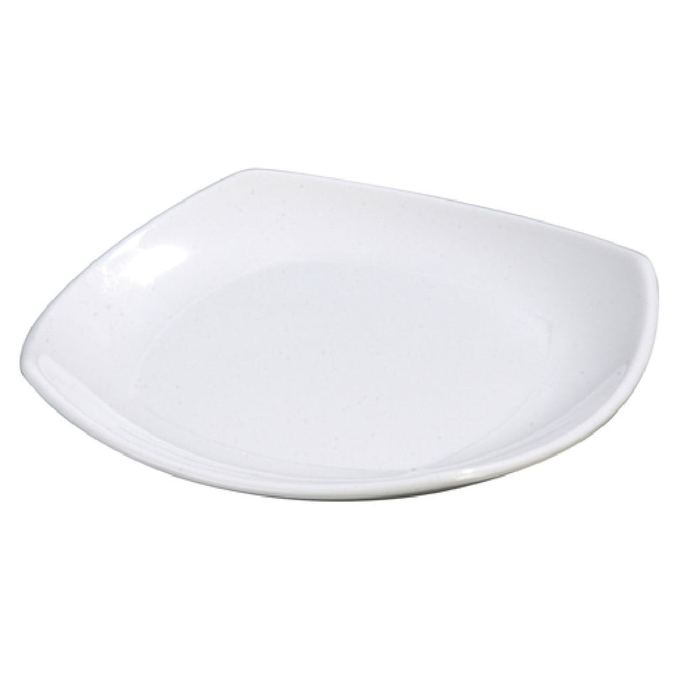 Carlisle 4330602 9-1/2 Inch Square Dinner Plate Melamine White Rolled Edge
