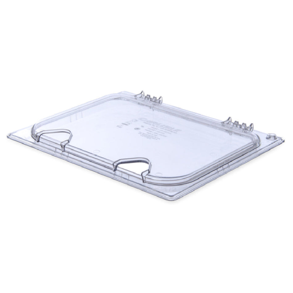 Carlisle 10239Z07 1/2 Size Lid for Food Pan Clear Polycarbonate Notched and Hinged