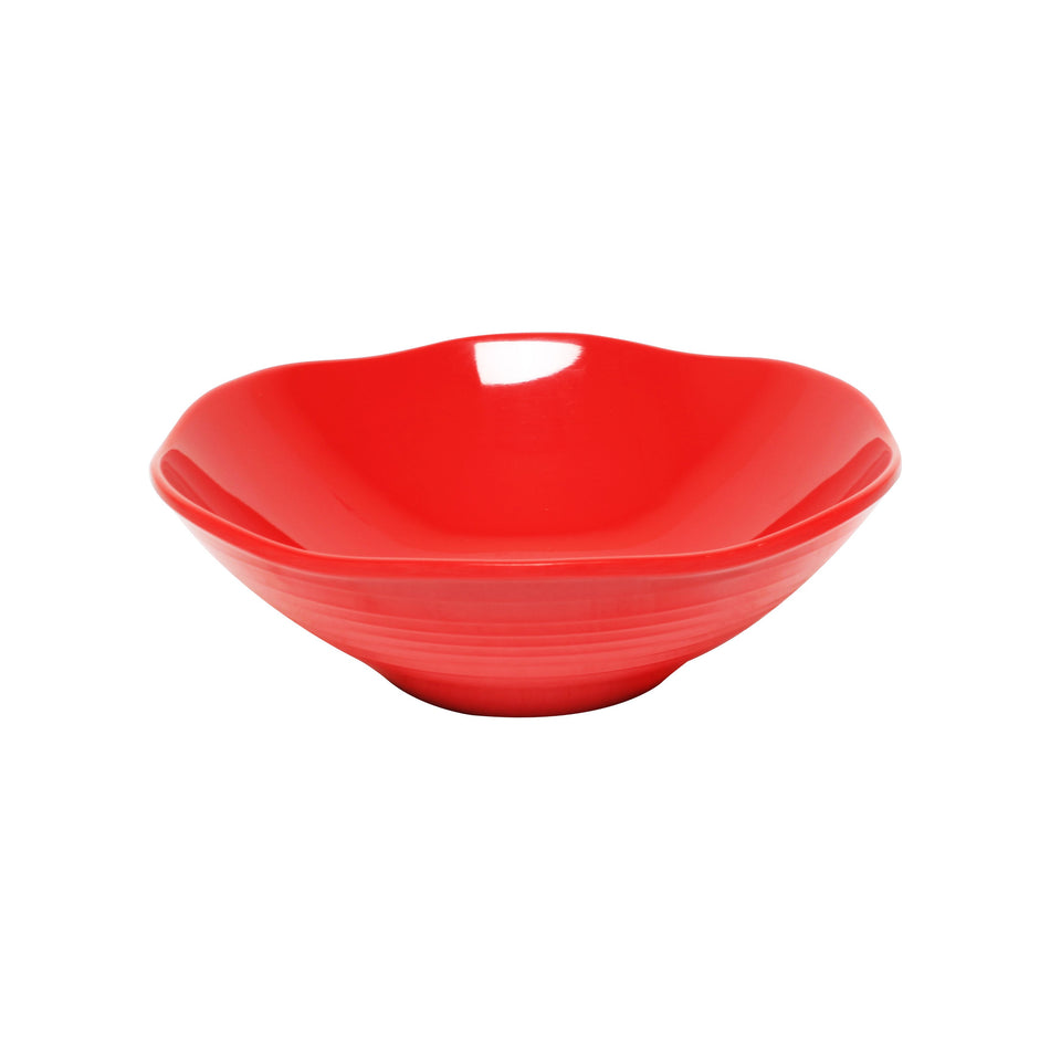 12 Pack 45 oz,  9" Diameter x 3" Deep, Wavy Soup Bowl, Classic Pure Red Dinnerware, Melamine, BPA Free, Dishwasher Safe, Break-Resistant, Shatter-Resistant, No Microwave, No Oven, NSF