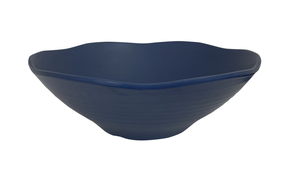 12 Pack 45 oz,  9" Diameter x 3" Deep, Wavy Soup Bowl, Classic Stone Blue Dinnerware, Melamine, BPA Free, Dishwasher Safe, Break-Resistant, Shatter-Resistant, No Microwave, No Oven, NSF
