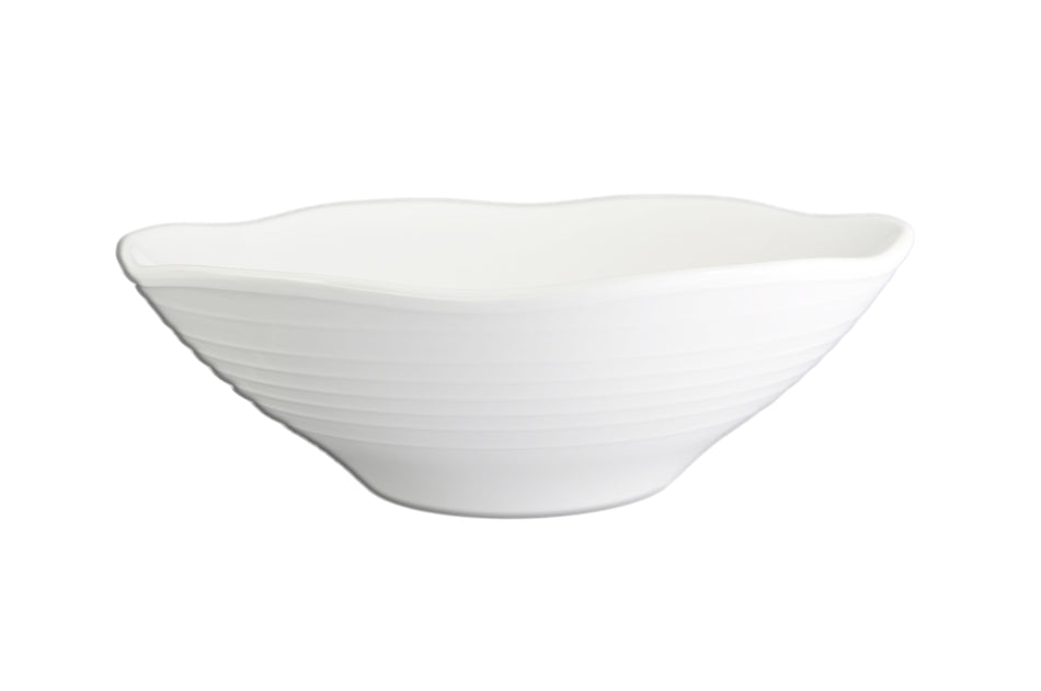12 Pack 45 oz,  9" Diameter x 3" Deep, Wavy Soup Bowl, Classic White Dinnerware, Melamine, BPA Free, Dishwasher Safe, Break-Resistant, Shatter-Resistant, No Microwave, No Oven, NSF